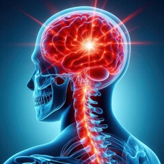 Human Brain Anatomy Neurological System Spinal Cord 3D Medical Illustration