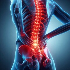 Lower Back Pain Anatomy Medical Illustration of Spinal Column Pelvis