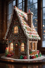 Fototapeta premium gingerbread house with christmas decorations