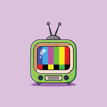 A beautiful classic light green television icon illustration concept Isolate light green tv design