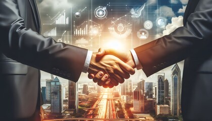 businessman handshake for teamwork of business merger and acquisition