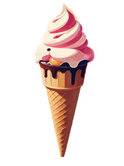 ice cream cone isolated cartoon vector illustration