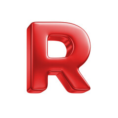 reflective 3d letter isolated on white background