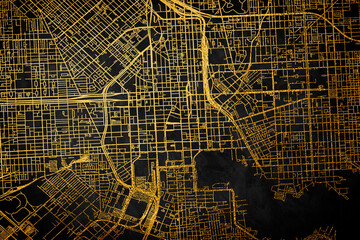 Baltimore, MD, USA black and golden night map for print. Home decor map. Poster Map for print.