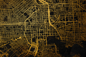 Baltimore, MD, USA black and golden night map for print. Home decor map. Poster Map for print.