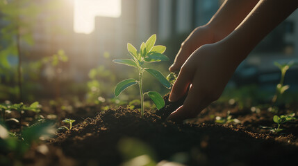 Plant growing on the field in the countryside