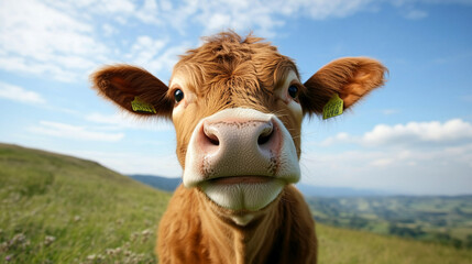cute cow looking into the camera