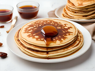 Chebab Emirati pancakes with date syrup