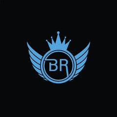 BR letter Logo with Shield, BR shield logo design template