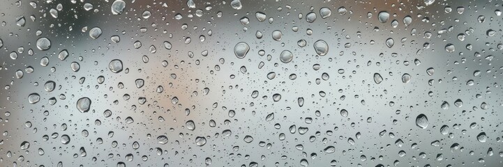 Close-up of water-drop texture on a glass surface, creating a mesmerizing pattern, water, glass