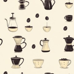 Vintage Coffee Brewing Pattern
