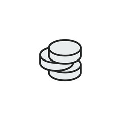 Coin stack icon flat vector design