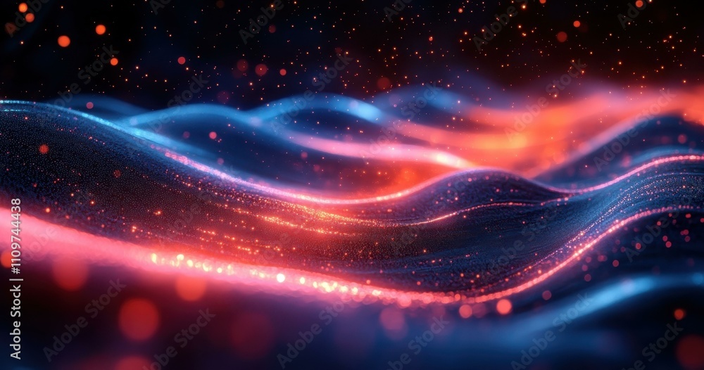 Poster light motion background. abstract glowing wave lines, digital flow animation with vibrant colors for
