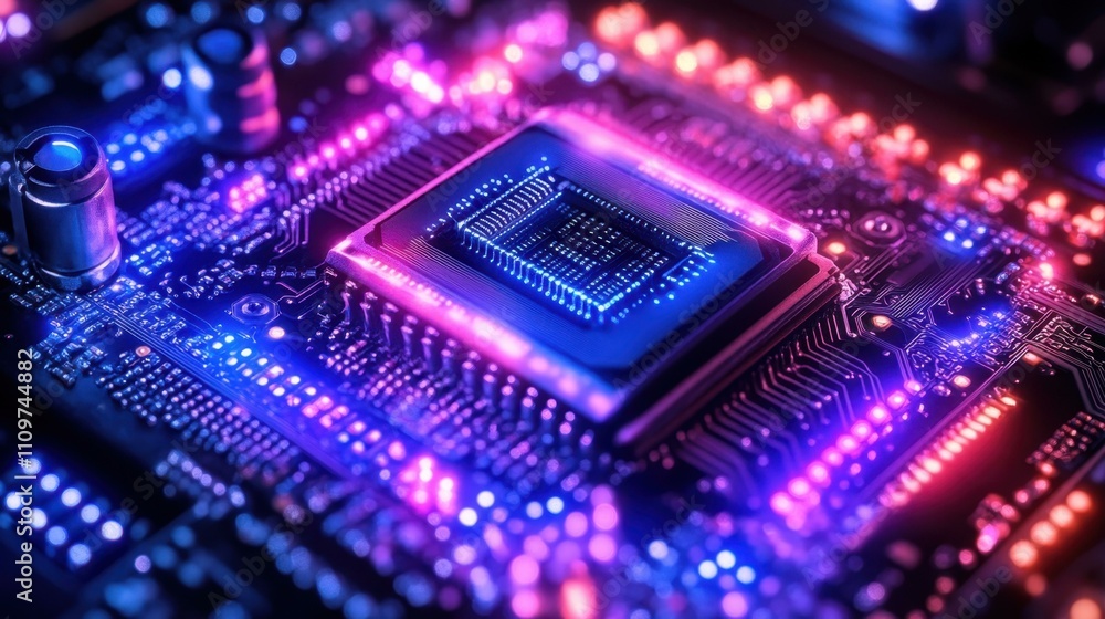 Aufkleber cpu and microcircuits image digital abstraction abstract image one main object high quality very det