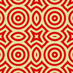 Crosses, circles, ovals ornament. Seamless stars, rings pattern. Patches, rounds backdrop. Tiles wallpaper. Ethnic motif. Geometric linear background. Digital paper. Geometrical textile print.