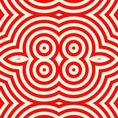 Naklejka premium Rhombuses, circles, ovals ornament. Seamless checks, rings pattern. Diamonds, rounds backdrop. Tiles wallpaper. Ethnic motif. Geometric linear background. Digital paper. Geometrical textile print.