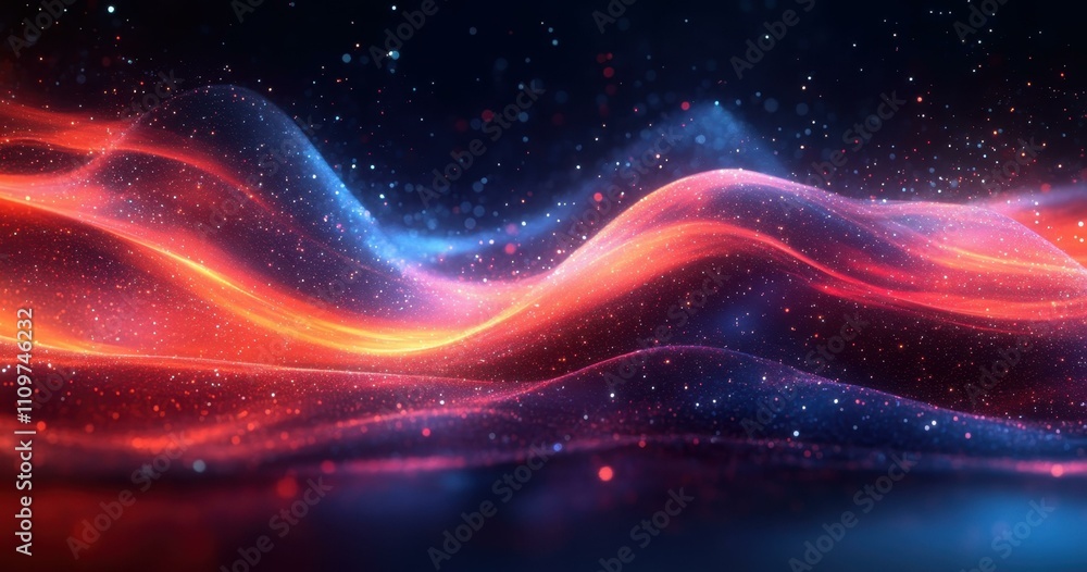 Aufkleber a sense of motion abstract composition of vibrant colors flowing lines and glowing particles in a fu