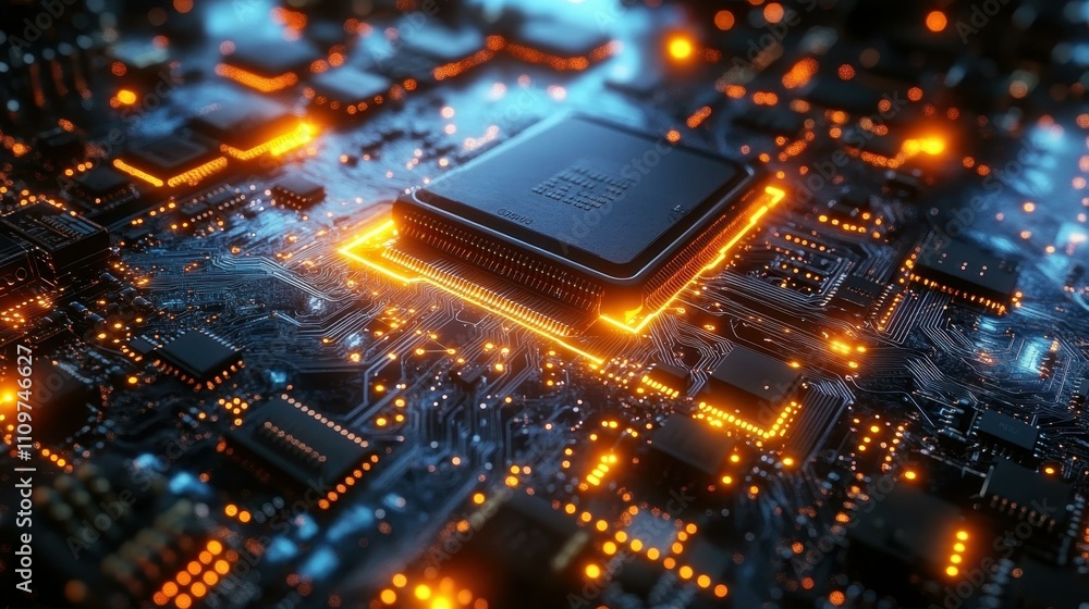 Poster cpu and microcircuits image abstract developments abstract image one main object high quality very d