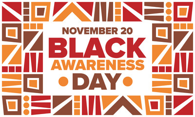 Black Awareness Day. Holiday in Brazil. Afro Brazilians. Celebrate awareness by the black community in November. African and brazilian culture. Black history art. Vector illustration