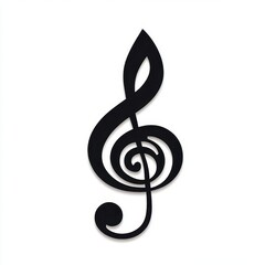 a monochrome musical note clipart, minimalist shape, black vector, isolated on white background