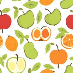 Obraz premium Colorful Fruit Pattern Design