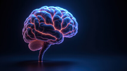 A visual representation of an Artificial General Intelligence brain with neural pathways highlighted.