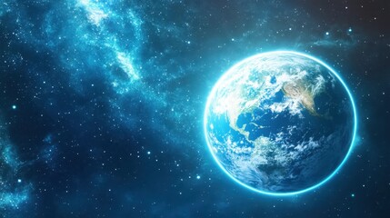 Fototapeta premium Vibrant Connections Illuminate Planet Earth at Night From Space