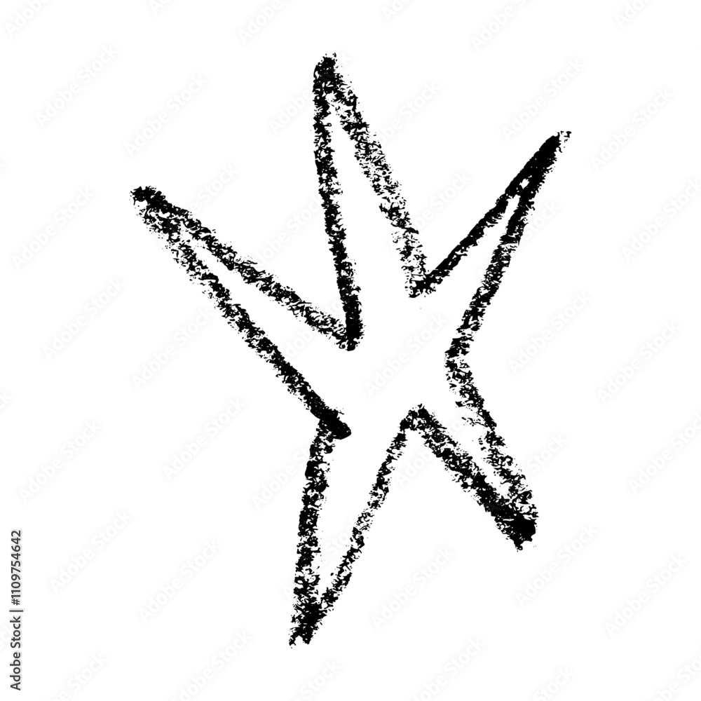 Poster spiky star scribble with irregular, pointy shape and abstract spark design. sharp, random edges. fla