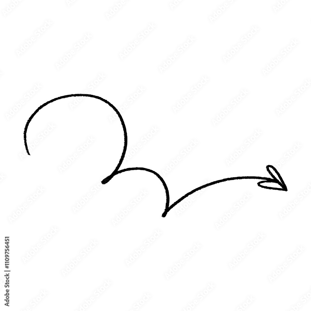 Poster doodle emphasis arrow icon set. design quirky twist zigzag line, spring coil, curve wave. flat vecto