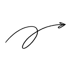 Doodle emphasis arrow icon set. Design quirky twist zigzag line, spring coil, curve wave. Flat vector illustration isolated on white background