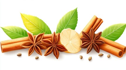 Exploring the Vibrant World of Spices With Cloves and Cardamom Among Aromatic Leaves