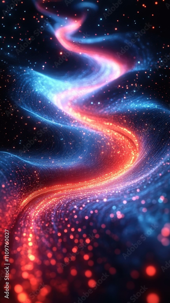 Poster the abstract concept abstract digital landscape capturing a sense of motion energy and complexity in