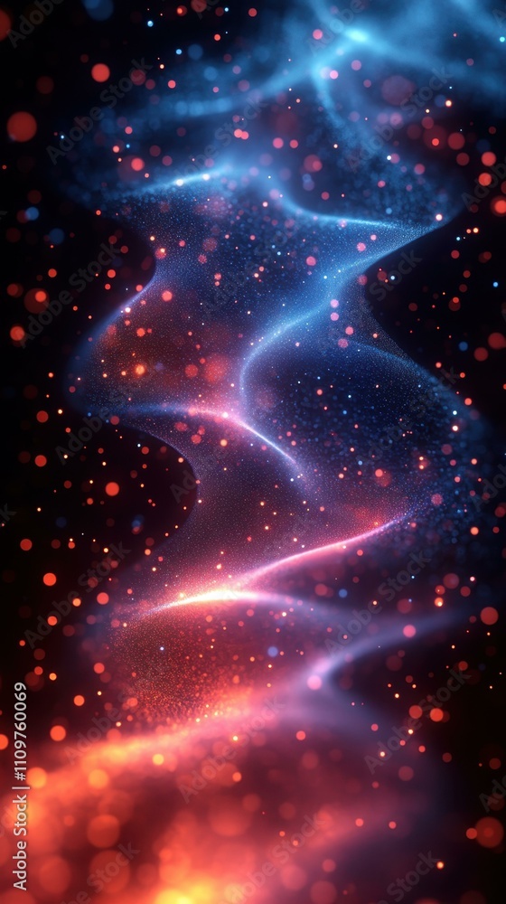 Poster the dark background abstract digital artwork showcasing a sense of motion energy and complexity in v