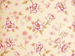 Obraz premium Elegant vintage wallpaper featuring delicate floral patterns in soft pastel colors, perfect for adding a touch of vintage charm to any room, colors, vintage