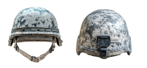 Detailed Military Helmet with Unique Pattern and Design Elements