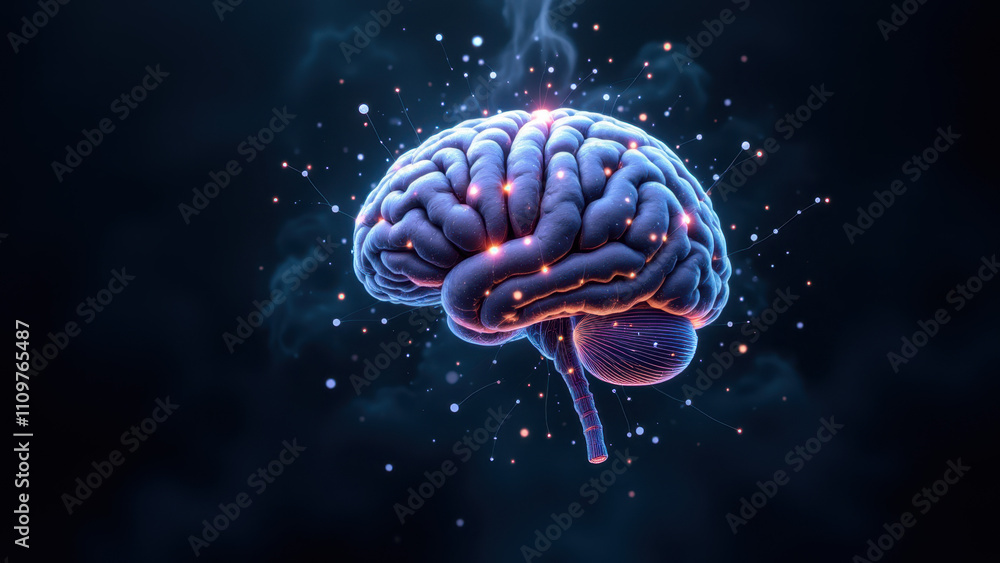 Poster this is an image representing artificial general intelligence (agi) with a visual metaphor of a huma