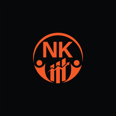 NK Financial logo design template, NK Financial logo