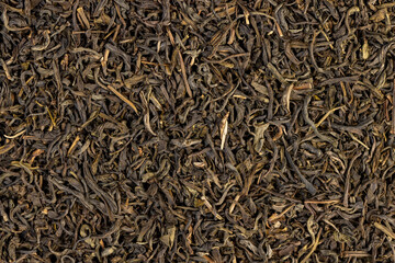 high-quality dry, not cooked green tea close-up