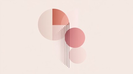 Abstract pastel circles and lines design.