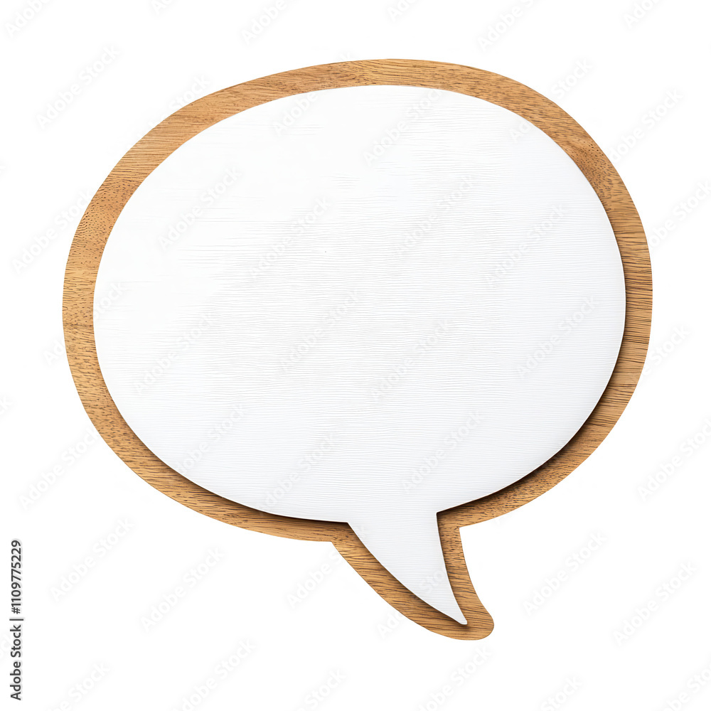 Poster a blank speech bubble with a wooden frame for creative communication concepts., isolated on a transp