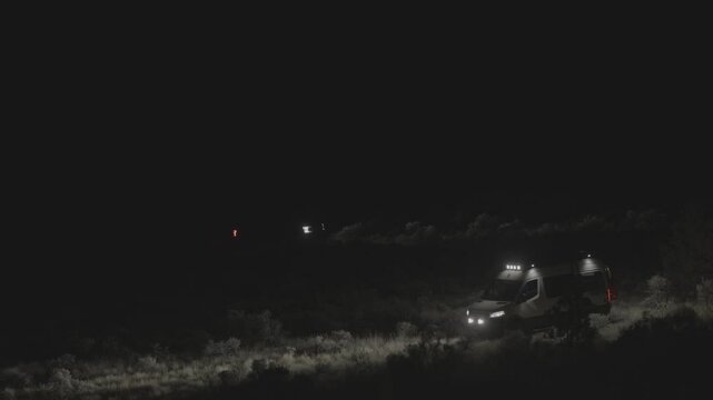 Sprinter Van Driving at Night
