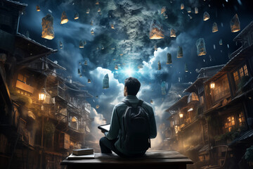 A Journey into the Surreal Night Sky
