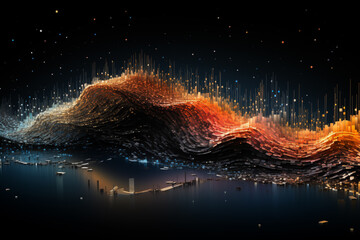Digital Horizon: Abstract Lightscape Waves