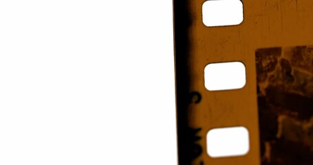 Film Reel Transitions Overlay. Seamless film reel overlays on a white background. Perfect for vintage and nostalgic video projects. Use in blending mode for creative effects.