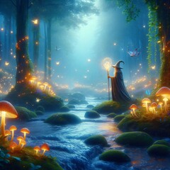 Enchanting Forest with a Magical Guide