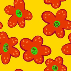 Abstract floral seamless retro flower pattern for fabrics and linens