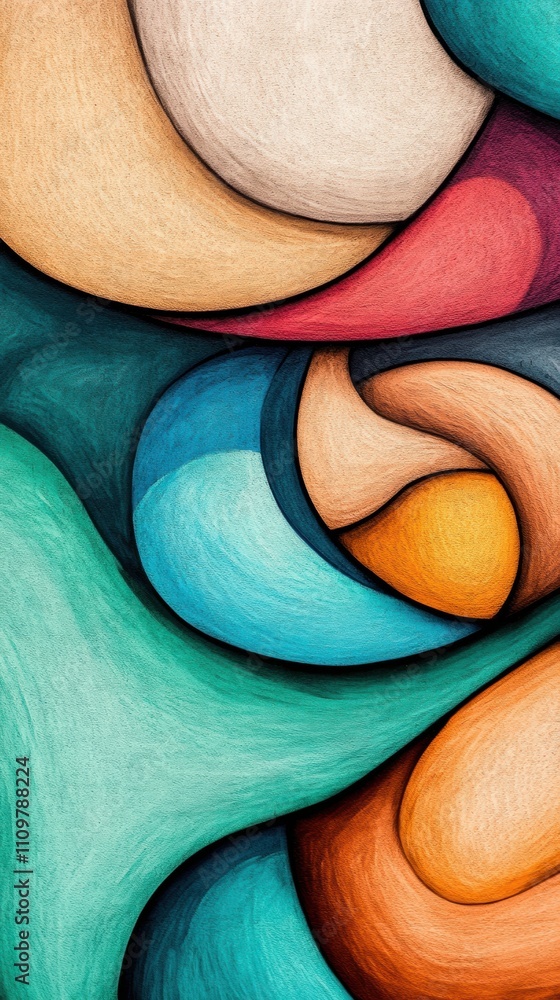 Poster abstract swirls of vibrant colors create a dynamic and fluid composition, ai