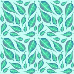 Leaves seamless pattern, plants print