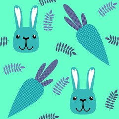 Easter rabbits seamless spring animals pattern for wrapping paper and fabrics