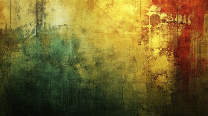Obraz premium A textured abstract background featuring warm hues of gold, red, and green, ideal for artistic or design purposes.